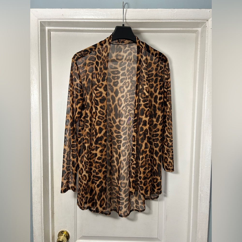 Leopard Print Sheer Cardigan